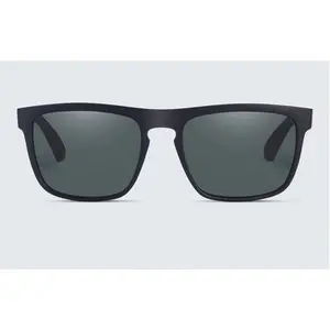 Unisex Retro Square Polarized Sun Glasses, Classic Vintage Square Shades with Textured Temples, Lightweight Outdoor UV Protection Eyewear for Men & Women