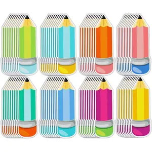 48 count Colorful Pencils Cutouts Pencil Name Tags Paper Pencils for Bulletin Board Locker Decor Teacher Student Name Labels for  to School Classroom Decor