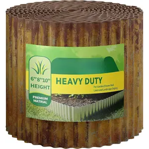 Corrugated Metal Garden Edging, 6"x40Ft Durable Landscape Border for Garden, Lawn, Flower Beds and Paver Edging (Rusty)