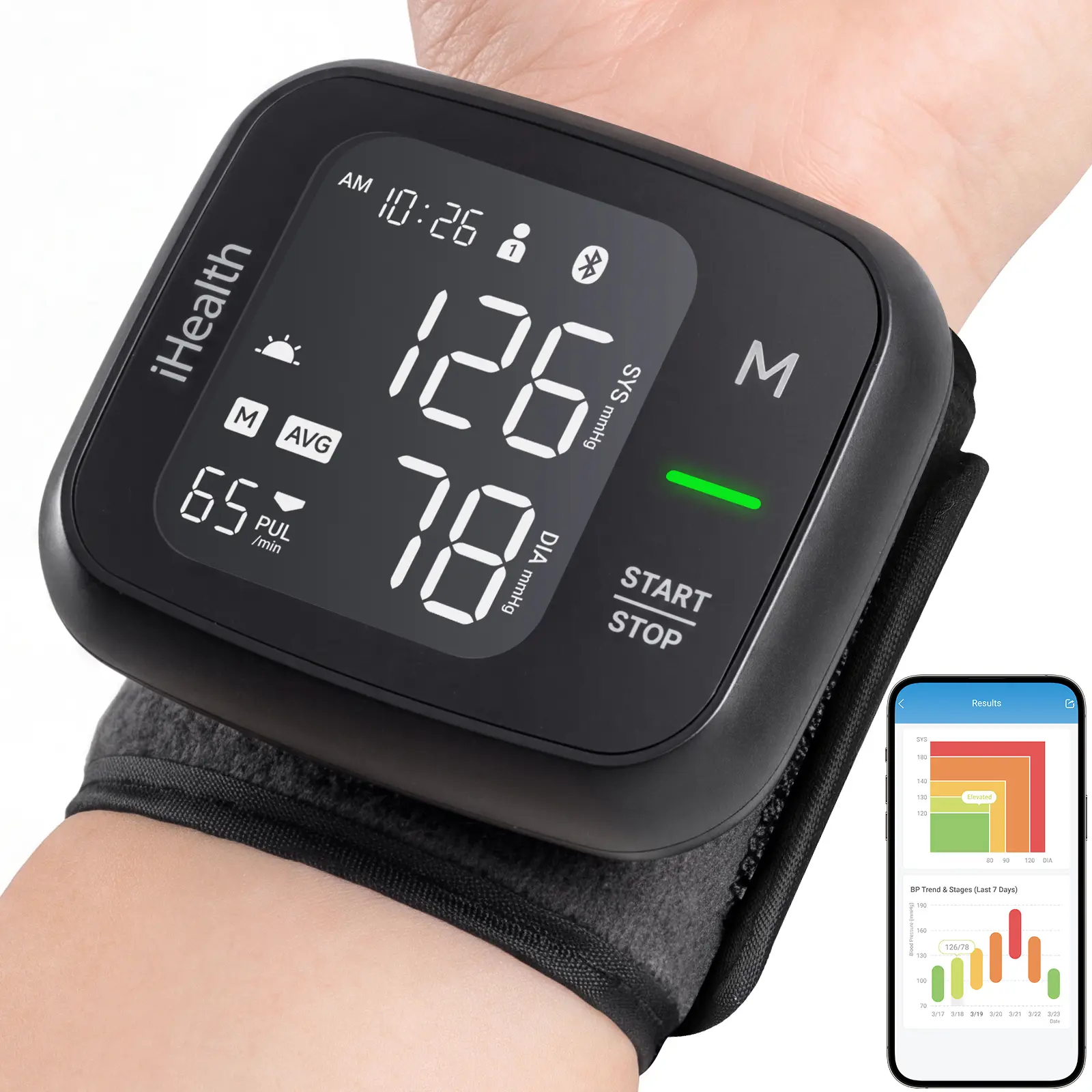 iHealth Pulse Bluetooth Wrist Blood Pressure Monitor for Home Use