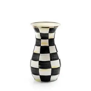 Courtly Check Enamel Vase - Tall