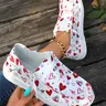 Women's Cartoon Heart Print Low Top Rubber Sneakers, Cute Casual Canvas Shoes for Comfortable Everyday Wear, Perfect for Valentine's and Halloween, Leisure Shoes, Casual Trendy Shoes