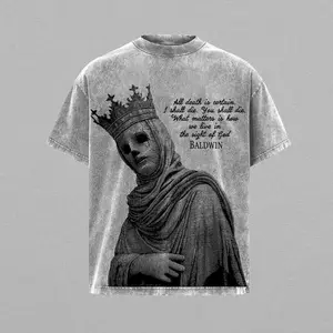 Baldwin IV The Leper King T-Shirt, Tank Top & Hoodie Washed Crusader King of Jerusalem Tee, Jerusalem Cross Medieval Christian Shirt, Vintage Washed Gothic Faith Streetwear - Jesus Apparel - Christian Outfit, Unisex Oversized Heavyweight Gym Pump Cover