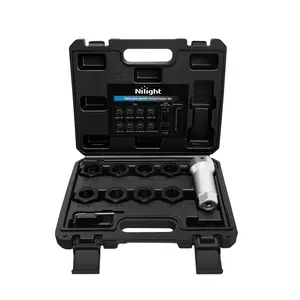 Nilight 10PCS Axle Spindle Thread Set Wheel Stud Rethreading Chaser Repair Tool Kit with Case 8 Metric UNF Dies 1-1/16" Extension Bar M20 M22 M24 13/16" 3/4" UNEF Nuts Automotive Tools for Mechanics