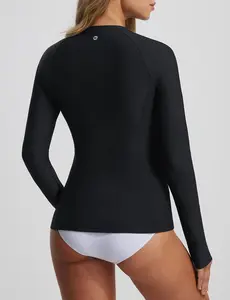 BALEAF Womens Rash Guard Long Sleeve Quick Dry Swim Shirts Sun Protection Swimsuits Top with Zip Thumb Hole UPF50+ Surfing