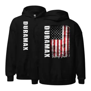 Duramax Hoodie Mens Diesel Truck Hoodie With American Flag Pullover Long Sleeve Cotton Menswear, Streetwear for men and women, Valentine Gift Idea