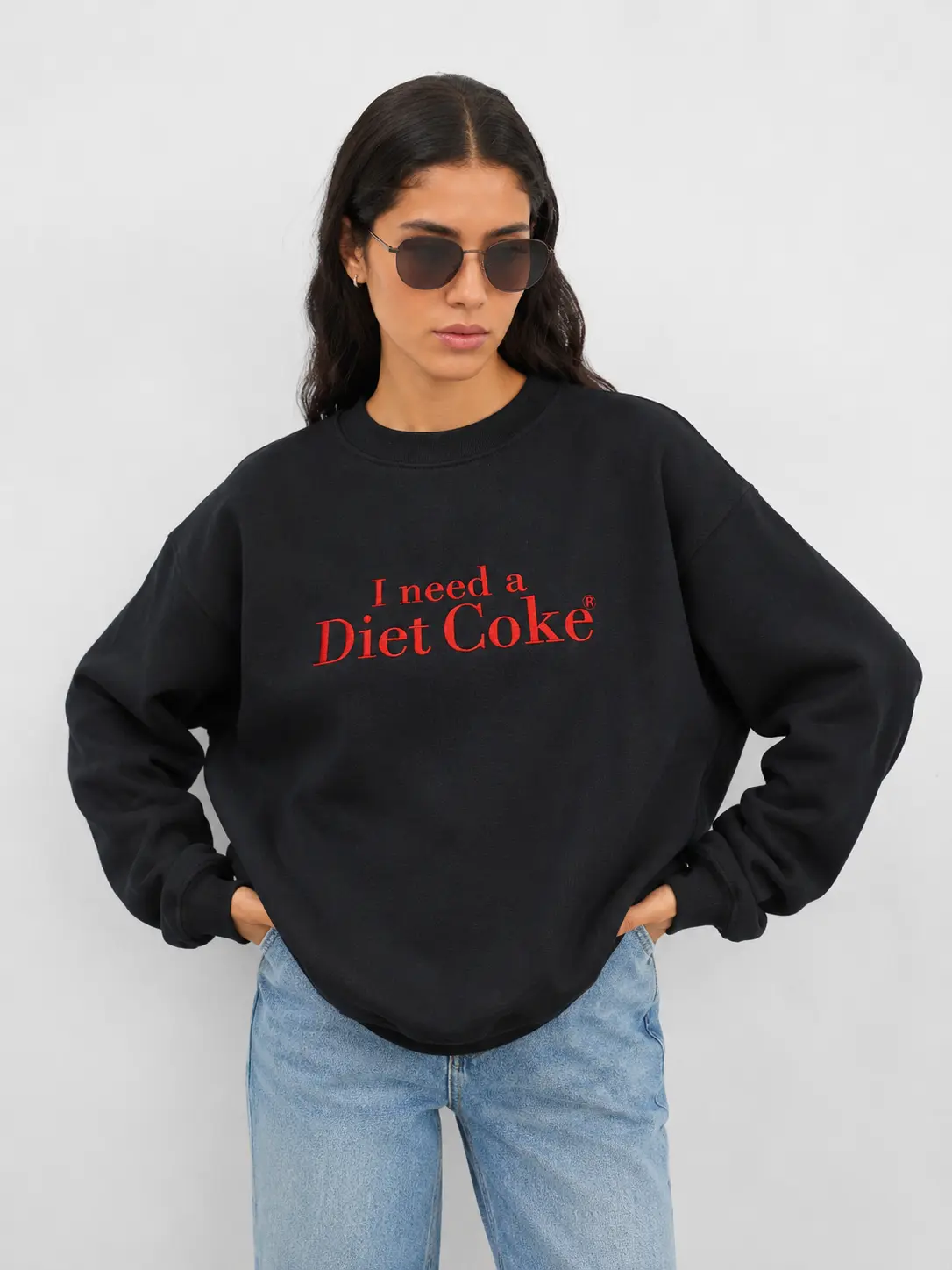 I Need A Diet Soda Embroidered Sweatshirt, Funny Soda Lover Sweatshirt, Trendy Drink Lover Gift