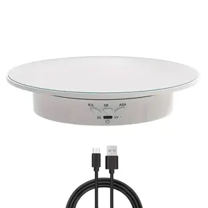 Electric Motor Turntable, 19.81cm Diameter, 7.71kg Load Capacity, Adjustable Speed 360 Degree Rotation, Ideal for Photography and Display Items
