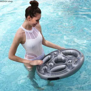 Oval Floating Bar Tray for Pool & Spa, Portable Handle & Large Storage Space for Wine Bottles and Fruits, Great for Beach Days, Tropical Vacations & Lazy Afternoon Water Relaxation
