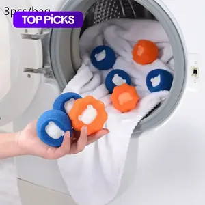 Reusable Hair Remover Laundry Ball Set, Laundry Room 3 Counts/set Washing Machine Hair Catcher Dryer Ball for Clothing Dog Cat Pet Hair Remover#TOP PICKS