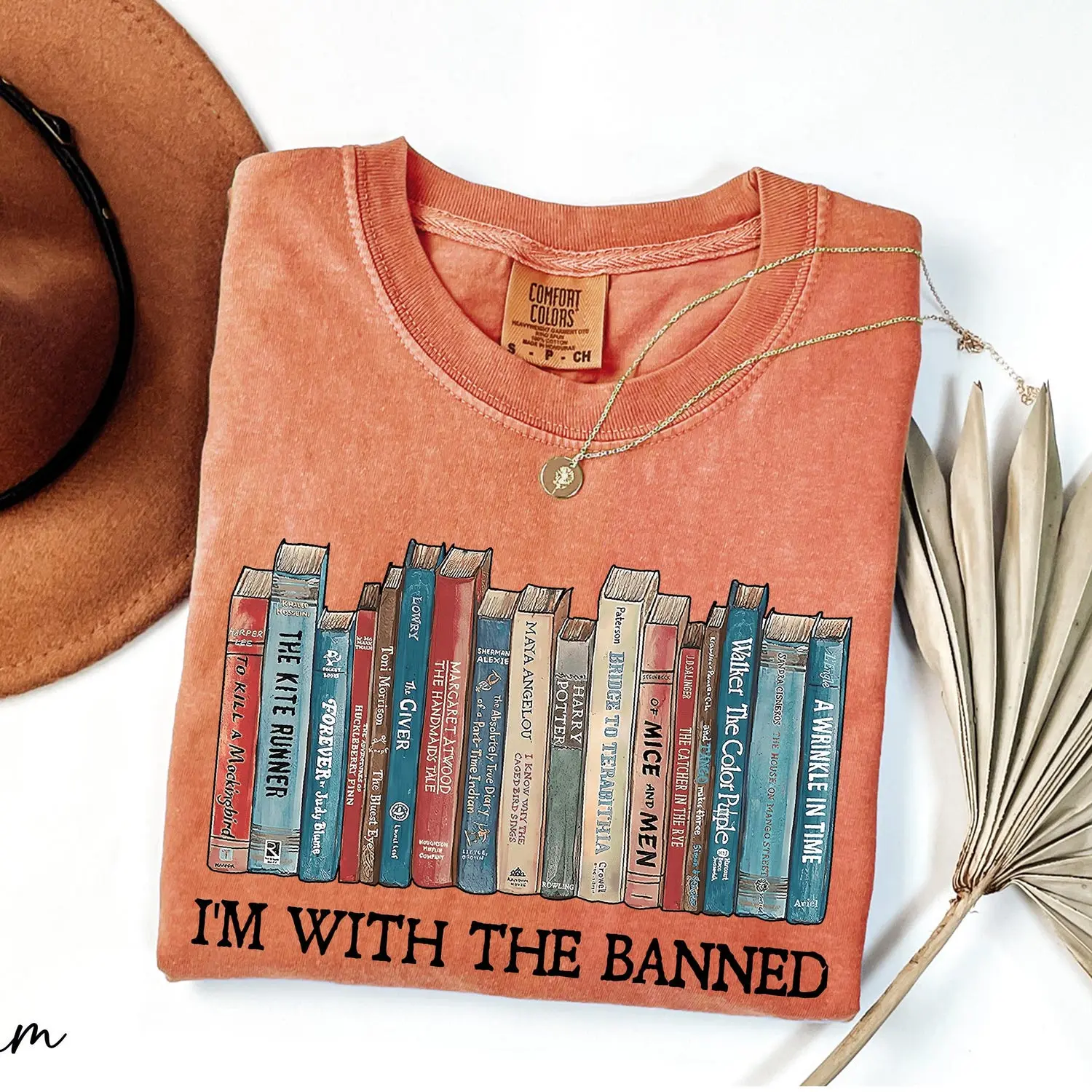 Comfort Colors I'm With The Banned Shirt, Banned Books T-Shirt, Librarian Shirt, Bookworm Shirt, Read Banned Books, Gift for Book Lover