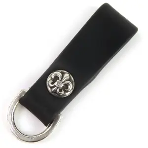 Pre-owned Chrome Hearts Sterling Silver 925 (Ag925) Small Leather Goods 925 Leather Key Ring