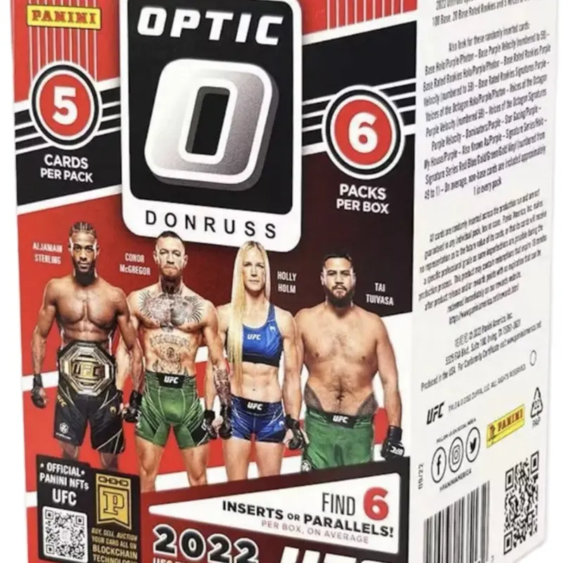 Donruss 2022 Optic UFC Trading Cards - 5 Cards per Pack, 6 Packs per Box, Official Panini UFC Trading Cards, Find 6 Inserts or Parallels