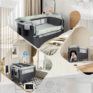 An Pack n Play Portable Playard with Bassinet Baby Travel Crib with Changing Table Newborn to Toddler Folding Nursery Bed Playpen