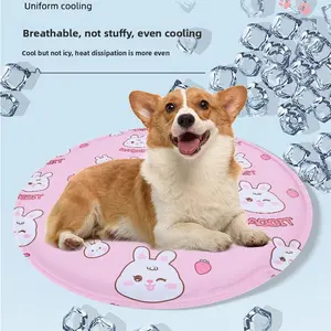 Summer Cooling Gel Pet Mat Cartoon Breathable Ice Sleeping Pad Bite Resistant Cool Bed Heat Relief Cushion for Dogs Cats Indoor Use