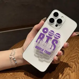 World Tour 2026 Purple Aesthetic Phone Grip Kpop Fan Merch Style Phone Stand Holder Concert Inspired Phone Accessories Gift For ARMY Fans Teens And Friends