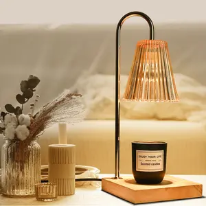 Send Family Send friends Holiday gifts Candle Warm Light with dimmer, ULG Electric Candle Warm with 1 bulb Yankee Jar candle, Height adjustable candle melting lamp scented wax, gift for Mom, women, home decor, amber vintage