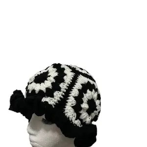 Crochet Womens Sunflower Ruffle Hat, Perfect for Summer Days