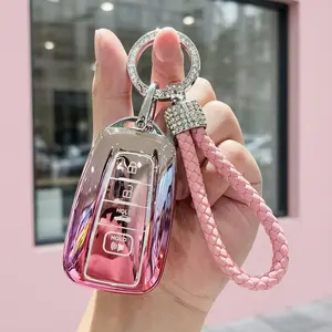 Toyota RAV4 Camry Key Fob Cover Rhinestone Keychain Soft Car Key Protector for Fall Gift Compatible with Corolla Avalon C HR Prius Highlander GT86