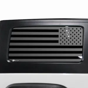American Flag Quarter Window Decal for Jeep Wrangler JK 2011-2018 – Precut Matte Black Vinyl