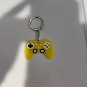 Yellow gaming controller keychain