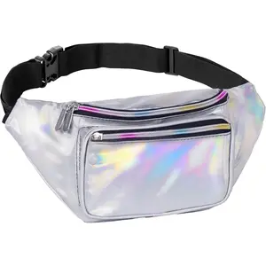 Holographic Fanny Pack Belt Bag |  Crossbody Bum  Pack - For Halloween, Rave, Hiking, Running, Travel ()