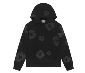 Denim Tears Cotton Wreath Hoodie Black Monochrome - size S, M, L, XL, XXL