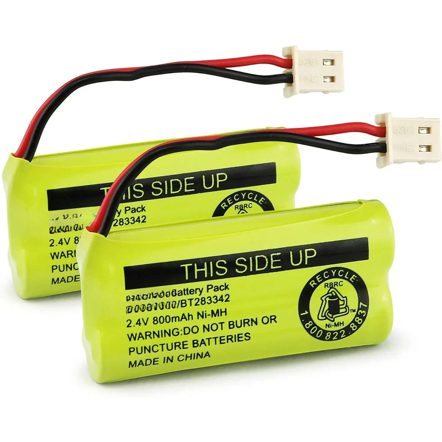 BT183342/BT283342 2.4V 800mAh Ni-MH  Pack, Compatible with AT&T VTech Cordless Phone  BT166342/BT266342 BT162342/BT262342 CS6709 CS6609 CS6509 CS6409 EL52100 EL50003 (Pack 2)