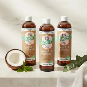 Dr. Ginger's DRX Coconut Oil Mouthwash - Xylitol & Organic Aloe, Organic Coconut Oil, Peppermint, Fluoride Free, Oral Health, Made in USA