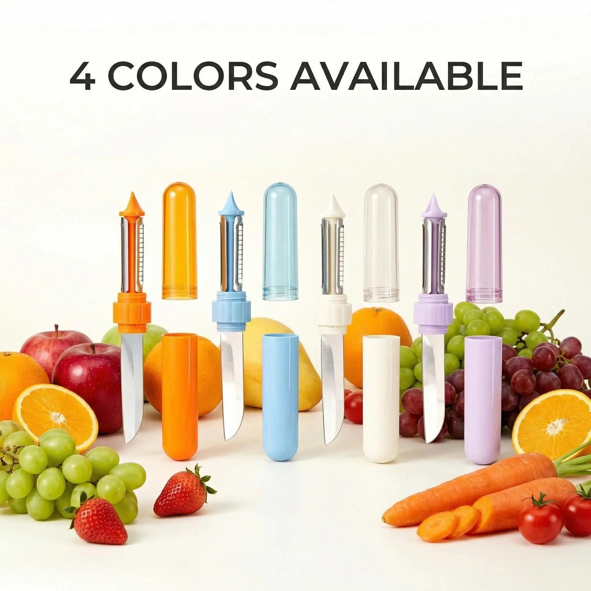 2-in-1 Double-Ended Fruit Knife with Peeler - Smooth, Lightweight, Stylish, Portable Camp Kitchen Tool for Camping, Hiking, Home Use, Peeling
