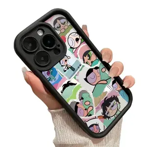 Cool Green Powerpuff Girl Collage Phone Case for iPhone 17 17 PRO 16 PRO 15 PRO MAX 14 PLUS 13 PRO 12 11 PRO XS MAX X XR Samsung Galaxy S26 Plus S25 Ultra S24 S23 S22 Plus Shockproof Protective Cover Full Protection Anti-Drop