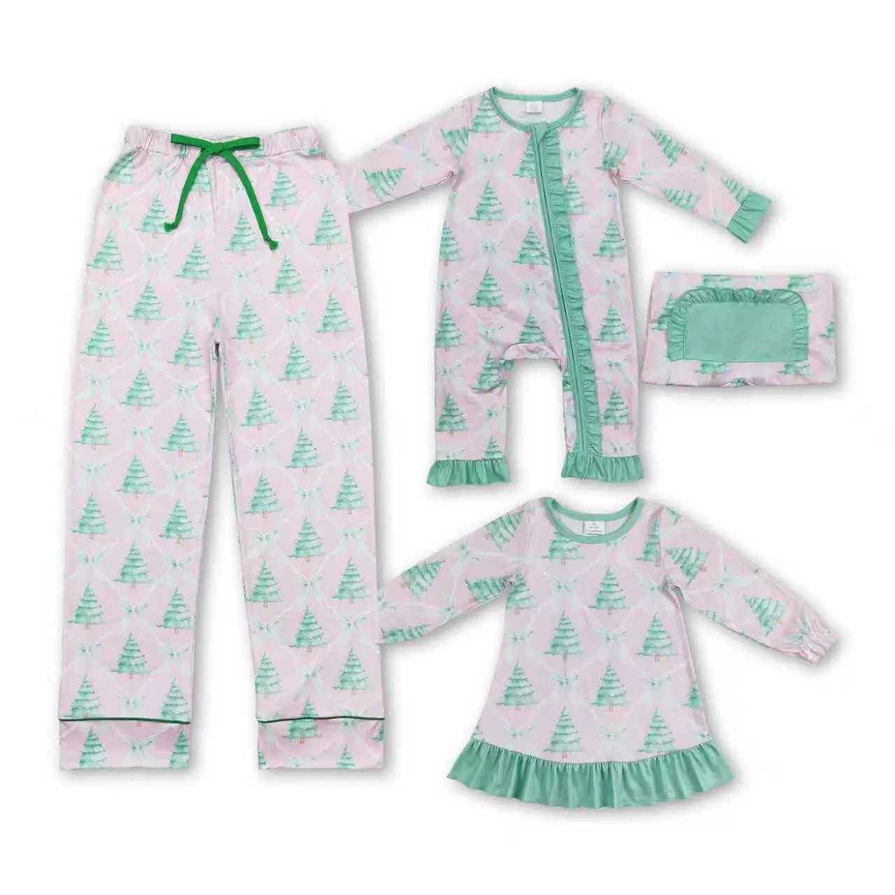 Family Christmas Clothing Green Tree Cute Christmas Sleep Wear Christmas Gift