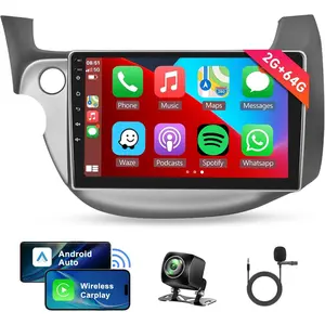 Rimoody 2G+64G Android Car Stereo for Honda Fit 2008-2013 with Wireless Carplay Android Auto, 10.1" Touchscreen Car Radio in-Dash with GPS Navi Bluetooth USB WiFi HiFi Audio FM/RDS SWC Backup Camera