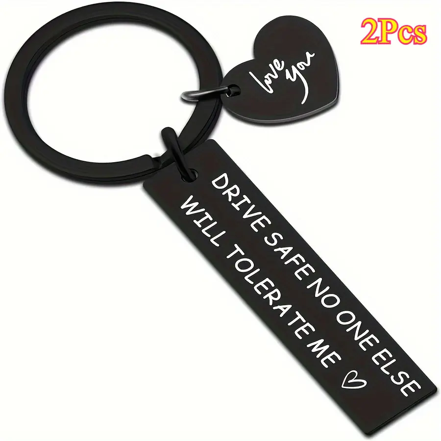 Couple Gifts for Adults 2-Piece Metal Puzzle Keychain Set, Romantic Engraved "Drive Safe" Keyrings, Boyfriend Anniversary Fashion Accessory, Gifts For Boyfriends, Gifts For Boyfriend, Romantic Gift