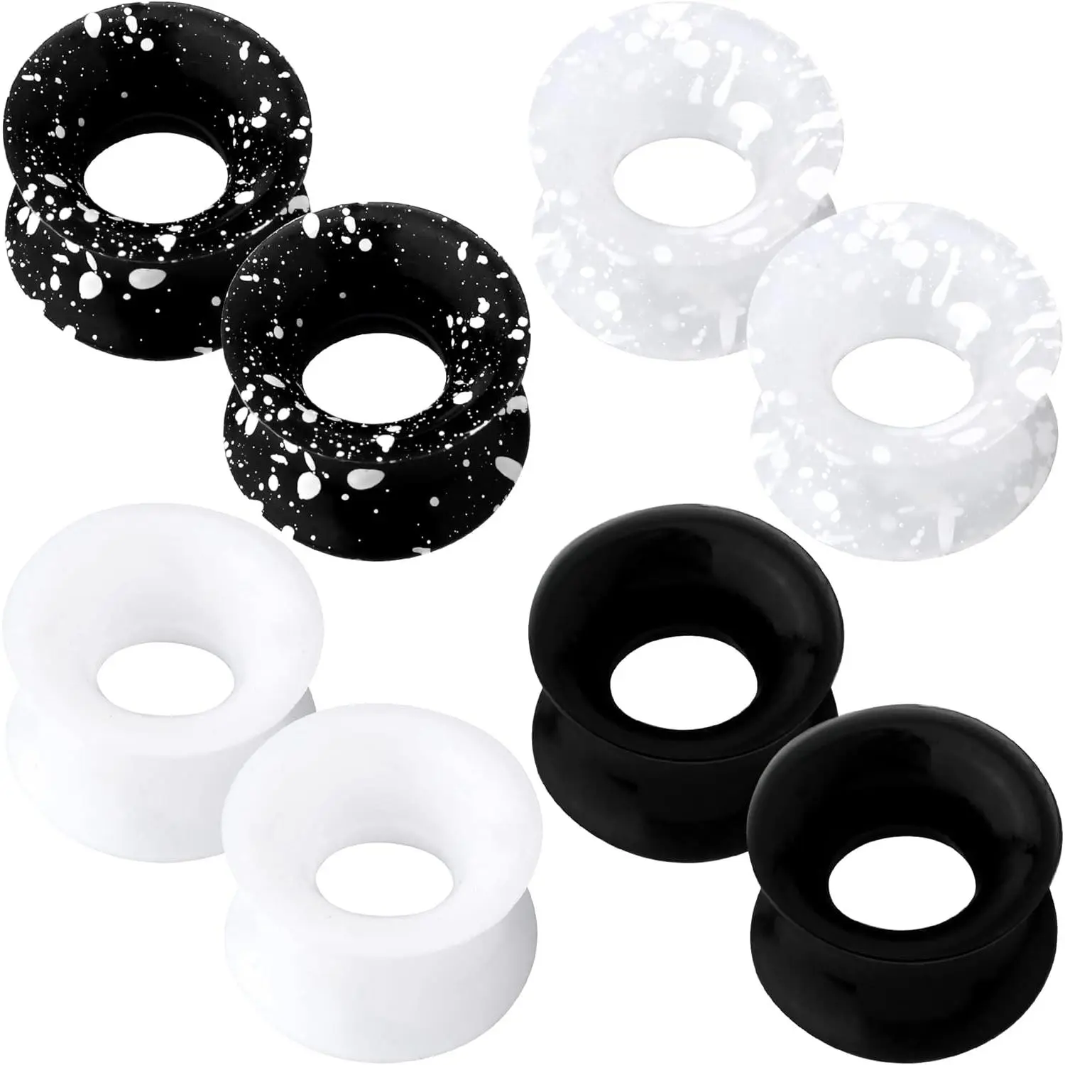8PCS Silicone Ear Gauges Flexible Ear Tunnels Plugs Stretchers Expander Double Flared Flesh Ear Piercing Jewelry for Women Men