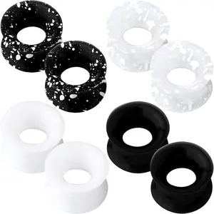 8PCS Silicone Ear Gauges Flexible Ear Tunnels Plugs Stretchers Expander Double Flared Flesh Ear Piercing Jewelry for Women Men