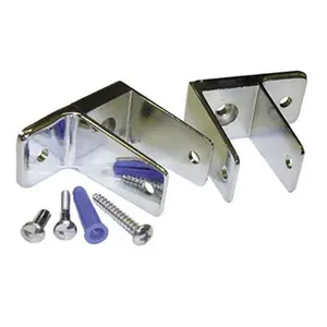 212 MAIN Jn15230 Jacknob 1-Ear Pilaster Pak, for 1-0.25 In. Post, Chrome Finish, Mounting Brackets, Anchor Screws