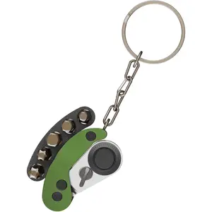 - Green Mini Folding Ratchet  Set, 72-Tooth Reversible Pocket Ratchet Wrench with Magnetic, EDC Keychain Tool with 5 count Bits (H4 H5 H6 T25 T30) for Bike, Car, Home Repair