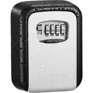 Key Lock Box, 4-Digit Combination  Key Storage Lockbox Wall Mount 5 Key Large Capacity for House, Special  Key, ID Card (Black & Gray)