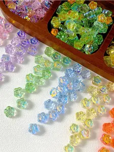 30 Pieces 11x11mm Ab Mixed Color Flower Beads, Czech Glass Beads for DIY Jewelry Making, Flower Shaped Beads, Ab Coated Beads, Perfect for Earrings and Necklaces