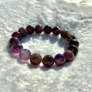 Amethyst Handmade Crystal Bracelets for Adults - Natural Calming Stone Promotes Mental Clarity & Peaceful Thoughts - Excellent for Meditation & Grounding