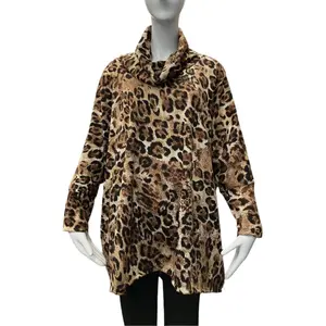Leopard Print Cowl Neck Sweater