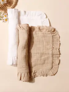 Baby Bib, Cute Ruffle Trim Baby Bib, Soft Breathable Baby Bib, Baby Accessories for Boys & Girls