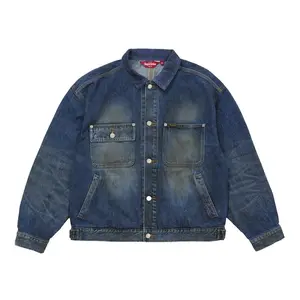 Supreme Men's Distressed Selvedge Trucker Jacket (FW25) Washed Indigo, from StockX
