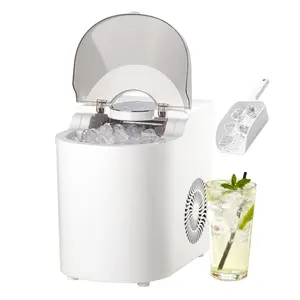 VEVOR Countertop Ice Maker, 7 Cubes Ready in 6 Mins, 26 lbs per Day, Self-Cleaning Portable Machine with Ice Scoop, Ice-Making Machine with 2 Sizes Bullet Ices for Home, Kitchen, Office, Bar & Party