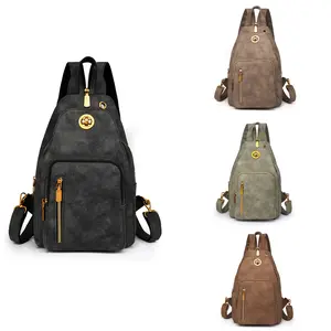 Sling Bag for Women Crossbody Shoulder Backpack Travel Purse, Crossbody Sling Bag, Chest Bag Daypack Pack Cross Body Bag for Outdoors Hiking Traveling, Ladies' Casual Bag, Dual-purpose Backpack, Retro Multi-pocket Travel Bag