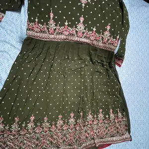 Beautiful faux georgette full embroidered  LEHENGA dress Casual Fabric