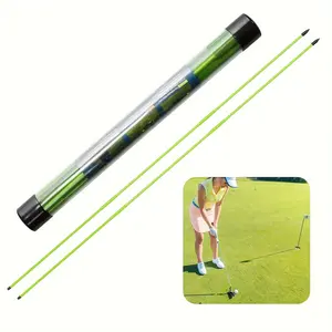 Golf Alignment Stick 2 Pack, 48" Collapsible Alignment Stick Golf Swing Trainer Tool Training Aid for Putting, Aiming, Posture Corrector, Golf Practice Sticks with Clear Tube Case