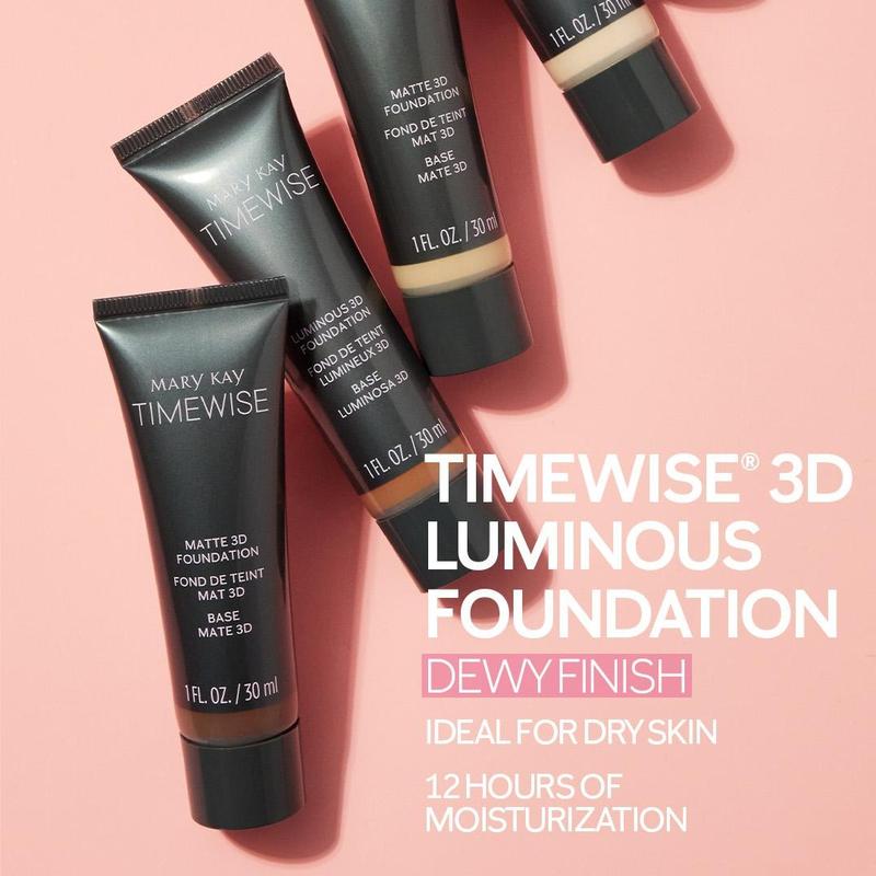 Timewise Matte 3D Foundation - Long Lasting Liquid for Perfect Coverage - Makeup - Powder Concealer Cosmetic