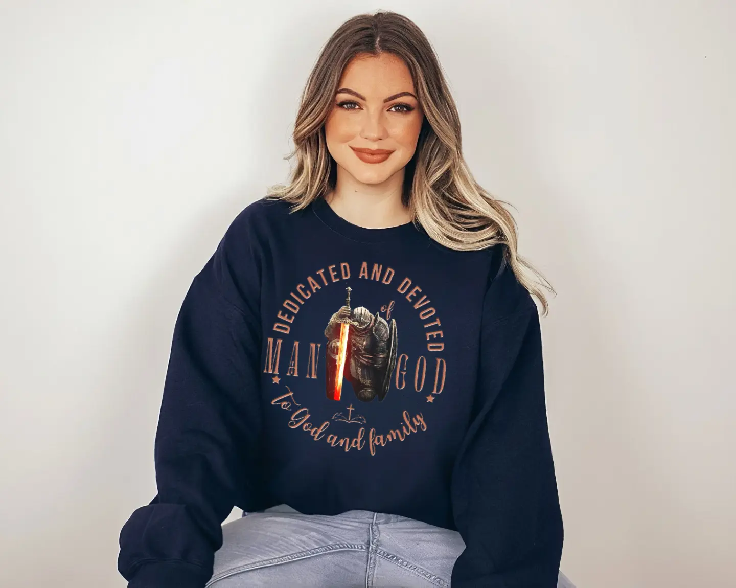 Man of God Sweater, Rooted In Christ Father's Day Gift, Man Of Faith, Christian Religious Christian Man Gift, Dedicated And Devoted Man Of Go, To Got And Family